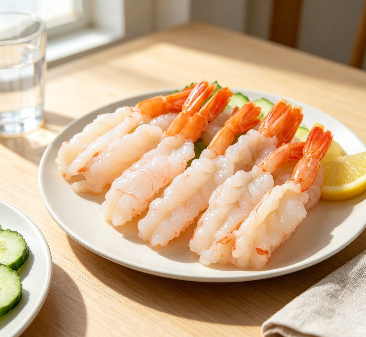 Peeled raw arctic sweet shrimp