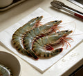 Whole raw tiger prawns